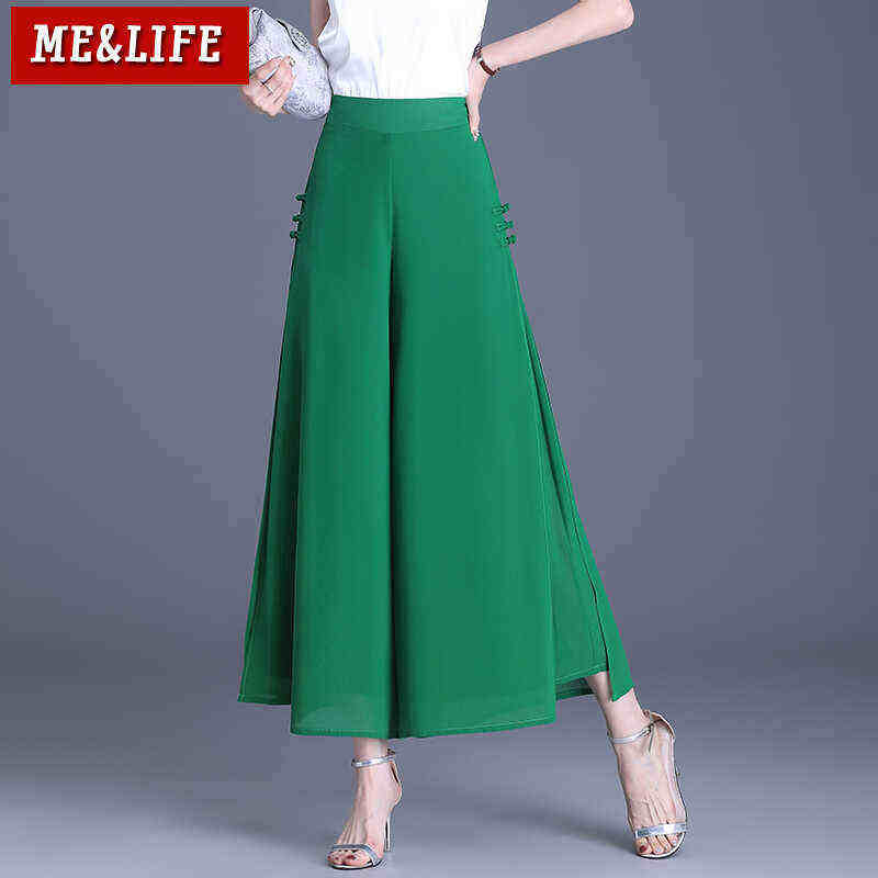 雪纺双层纱裙裤后腰松紧中式舞蹈裤开叉大甩裤肥腿九分裤阔腿裤夏,女装/女士精品,休闲裤,淘宝优惠券,粉丝福利购,淘宝优惠卷