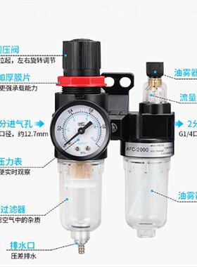AFC2000二联件油水分离器AFR2000 AL2空压机亚德客油水分离器过