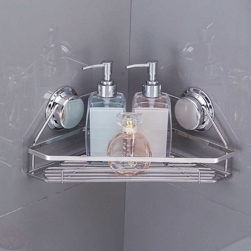 壁挂墙角打孔架子ce2q收纳台吸盘三角浴室卫生间架物免厕所置洗漱