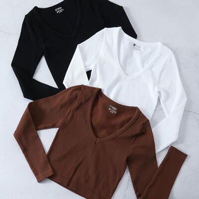 V-neck sportswear yoga long sleeved top short jacket tight