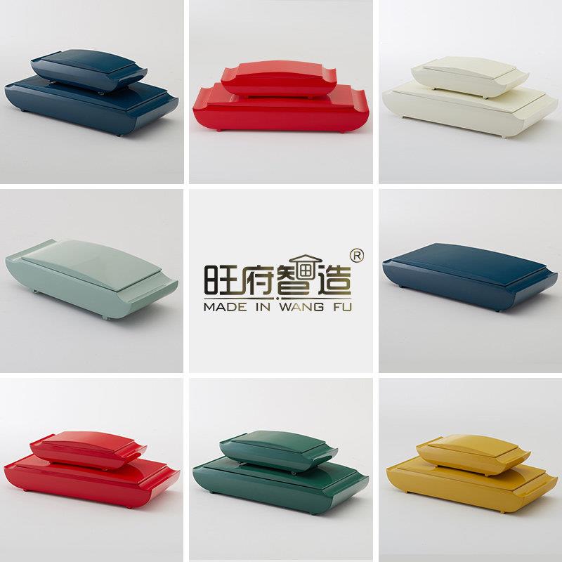 钢琴烤漆首饰盒轻奢摆件样板房衣帽间化妆台收纳盒展示架装饰盒