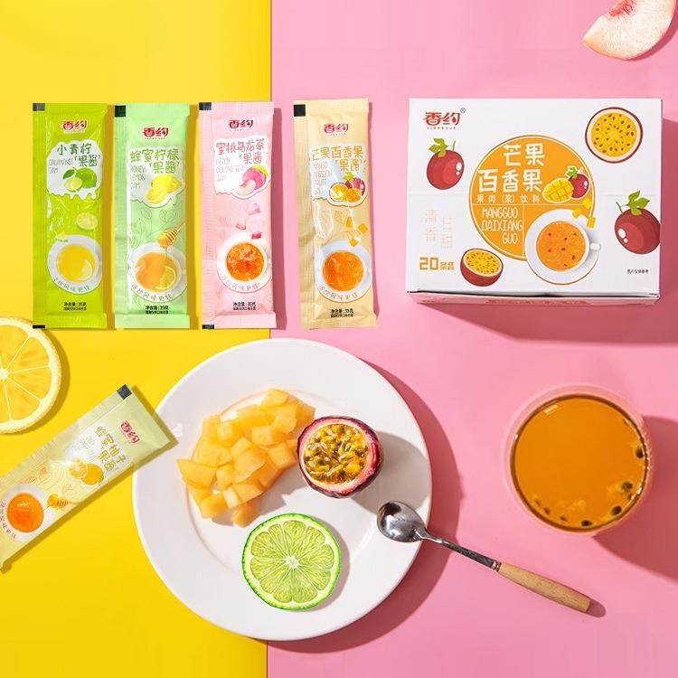 芒果冷泡冲泡果酱茶香约柠檬夏季蜂蜜柚子茶百香果蜜桃乌龙热饮