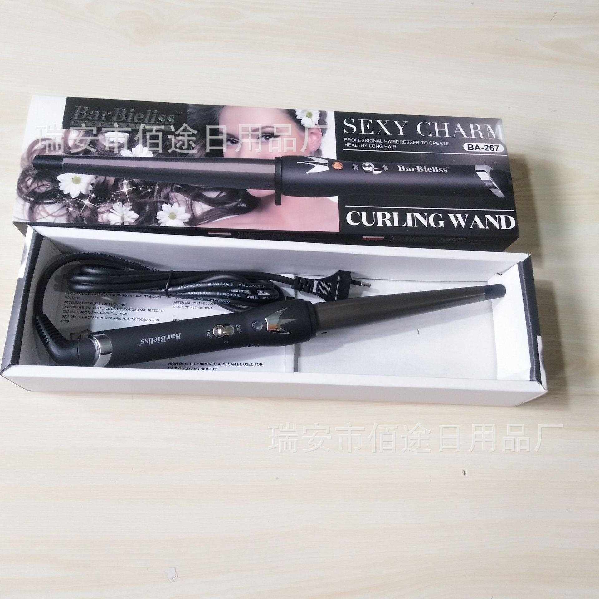 新款直销卷发棒单卷喇叭头梨花电卷波浪烫发棒不伤发电卷棒自然牢