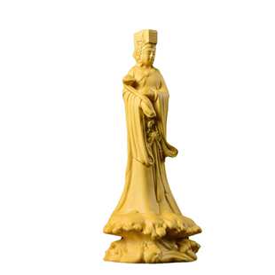 黄杨木雕刻人物神像家居摆件 海神妈祖木质工艺品送礼品 厂家批发