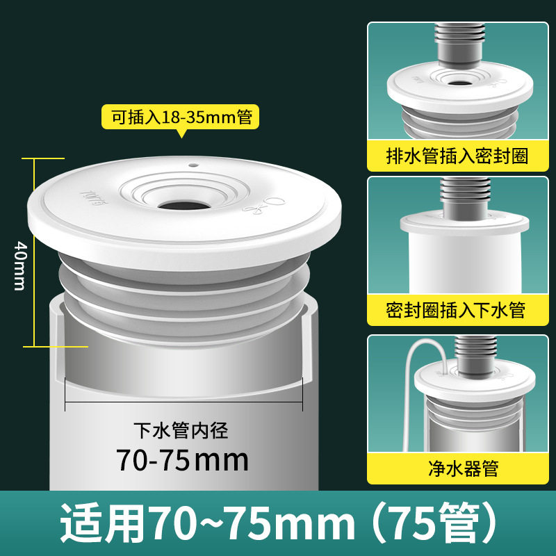 下水管防返臭神器洗手盆池50管道密封塞圈厨房洗菜盆75排水防臭器,家装主材,下水器,淘宝优惠券,粉丝福利购,淘宝优惠卷