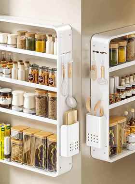厨多功能置物架调料架纳壁式挂太空铝免P67T8JMH打孔房墙上调味料
