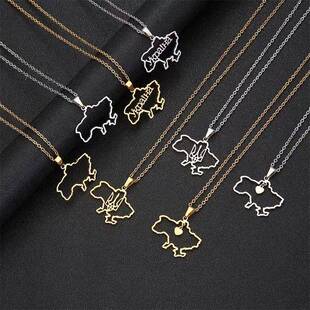fashion ukraine map pendant necklace women girls jewelry.