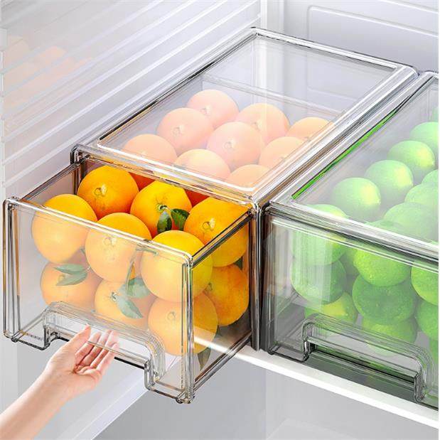厨房冰箱收纳盒抽屉式保鲜盒水果蔬菜鸡蛋冷藏收纳整理神器