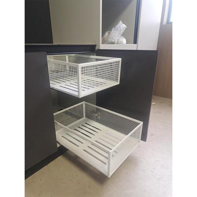 大阻尼滑轨储篮衣柜橱柜矩形储篮铁网抽屉式拉篮定制