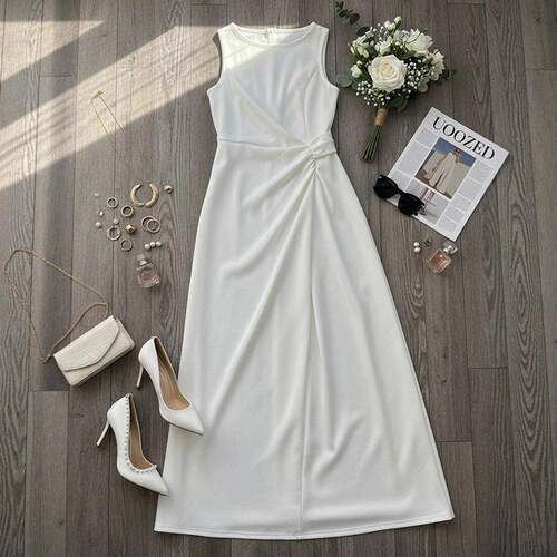 Women 2025 Summer/Spring Rayon Pleated Slightly Stretch &