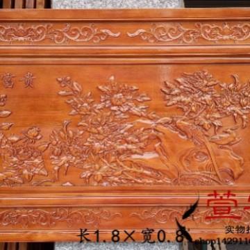 东阳雕刻工艺木雕横屏浮雕锦上添花挂屏背景墙壁挂挂匾180*80