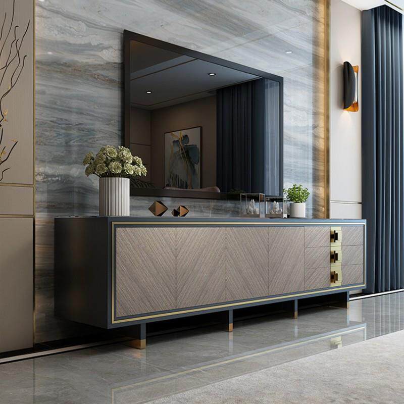 美式轻奢电视柜后现代简约茶几边柜组合样板间北欧客厅成套家具