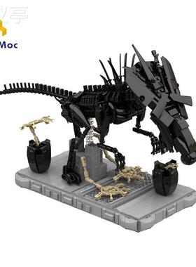 Buildmoc影视系类yi形抱脸虫女王积木玩具摆件兼容拼搭玩具