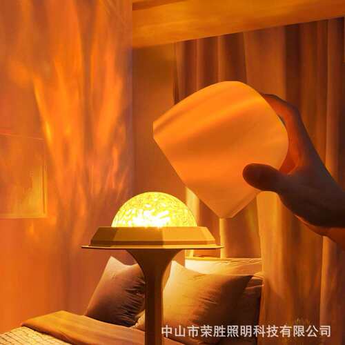 跨境萤火虫台灯水波纹氛围灯卧室睡眠台灯房间气氛灯浪漫氛围灯感