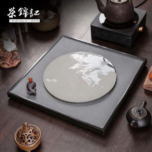 26X8乌金石茶盘家用整块天然石茶具托盘现代简约正方形干泡茶台