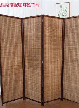 屏风隔中客断F76HM6HT厅折叠推移动遮挡家用式实木竹屏风进门挡风