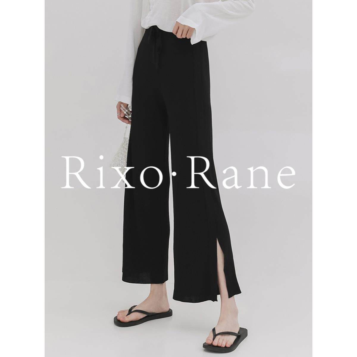 法国Rixo Rane?女性酷裤,高腰,开叉,阔腿,宽松,修身,休闲九