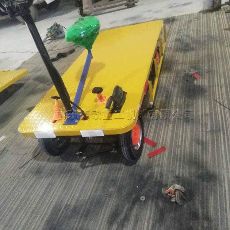 路桥工程座驾式电动前进后退车 短途运输平板运输车 四轮平板车