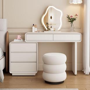 实木烤漆梳妆台妆卧简约现代一新款 室轻奢奶油GET风小型化桌收纳