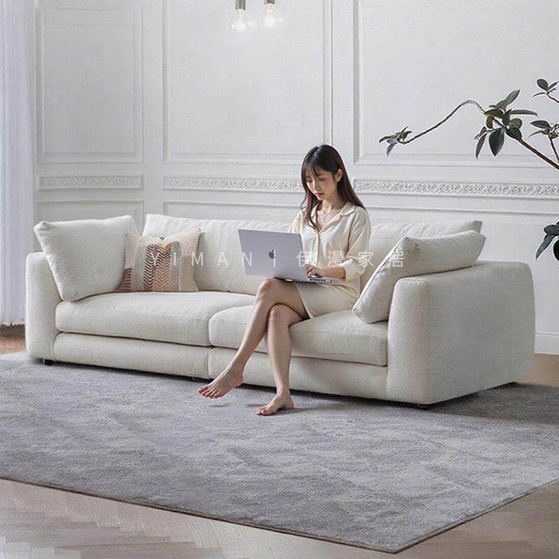 莱茵沙发小户型客厅直排可拆洗沙发侘寂覆古风亚麻棉麻布艺沙发