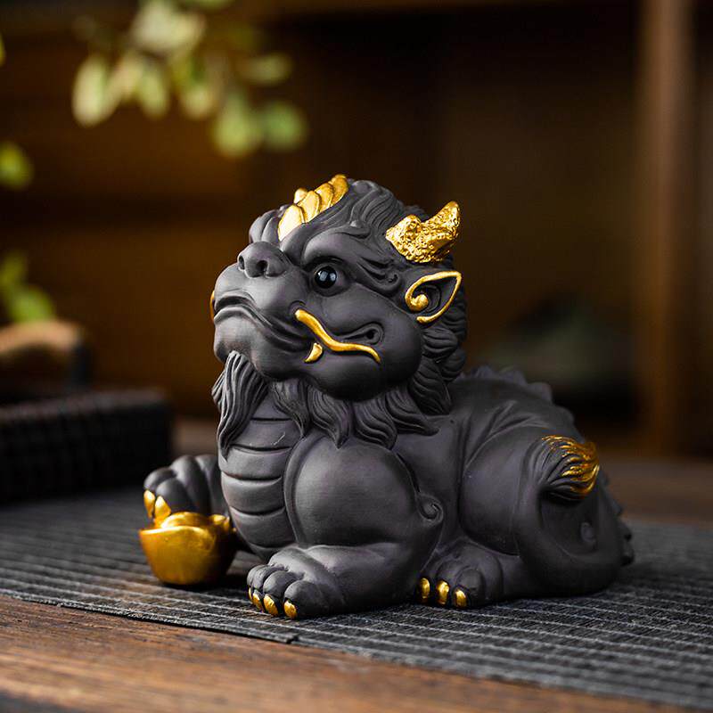 紫砂麒麟茶宠摆件精品可养茶桌茶盘茶台摆件饰品高档招财茶玩茶具