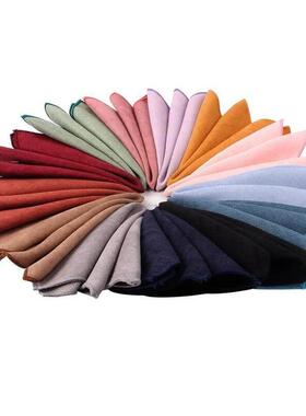Solid Cotton Pocket Square For Men Suits Hanky Mens Handkerc