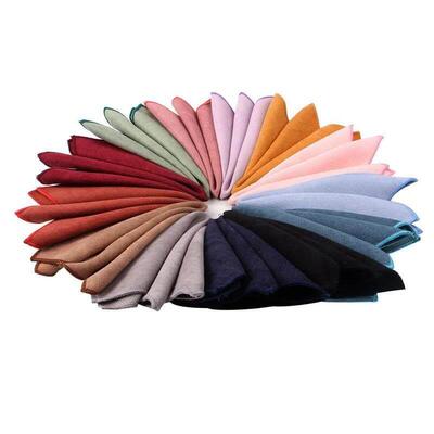 Solid Cotton Pocket Square For Men Suits Hanky Mens Handkerc