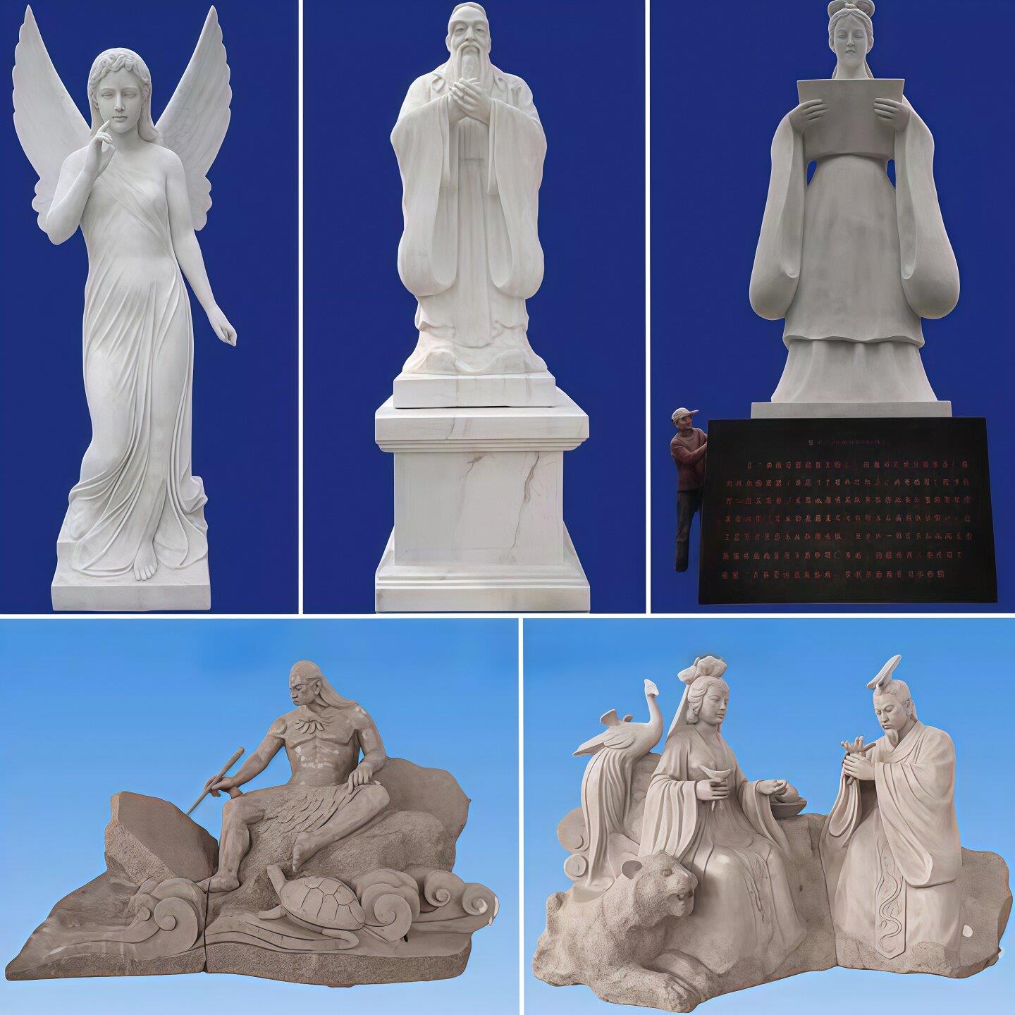 定制大理石汉白玉古代现代石雕人物花岗岩名人群雕八路军雕塑厂家
