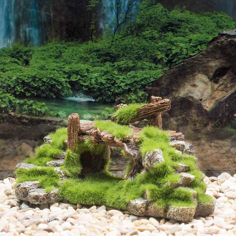 石造景装饰假山水池包小池鱼缸装饰模拟水生植物大拱桥龟