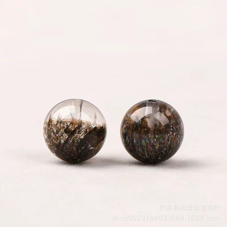 2025黑底烟花超七水晶散珠黑加仑三轮骨干水晶手串女手链饰品单颗