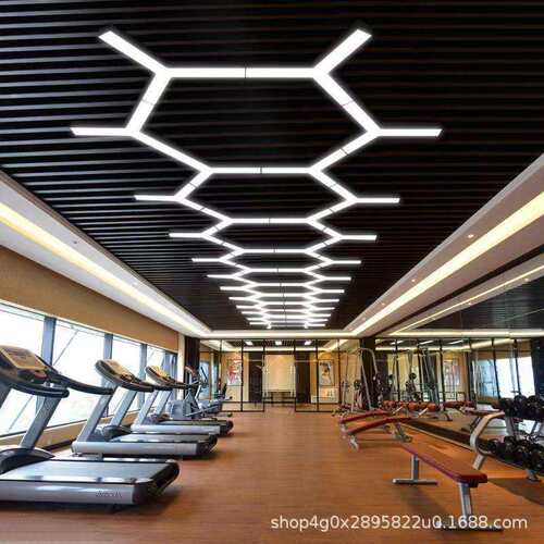 Y形吊灯人字形LED造型灯创意六边形办公室超市健身房舞蹈室吊线灯