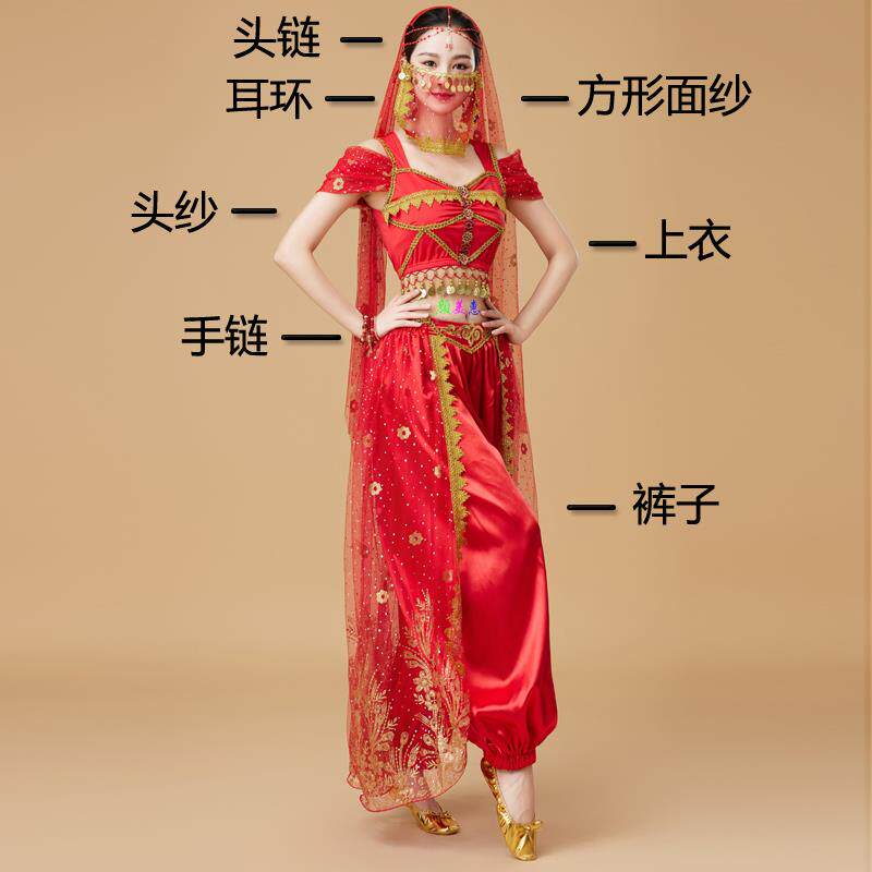 高档印度舞演出女西域公主姬cos服饰古装装服异域风情舞蹈舞服肚