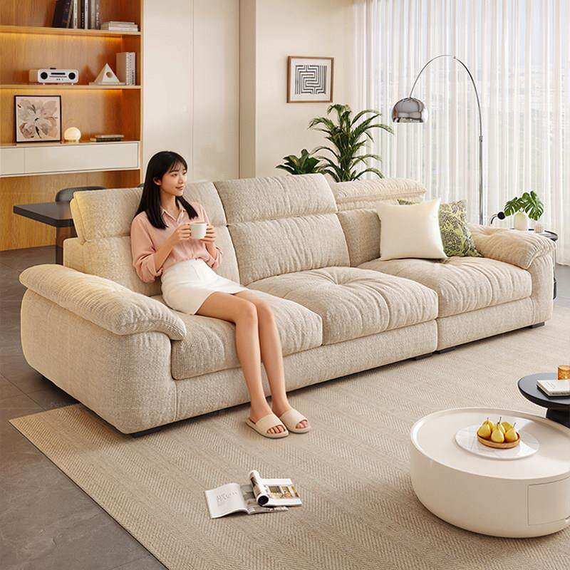 【新品15天发货】2025新款布艺沙发现代简约可调节头枕云朵沙发