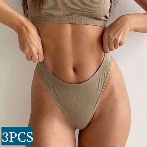 3Pcs/Set Seamless Panties G-string Women Sexy Thongs High Wa