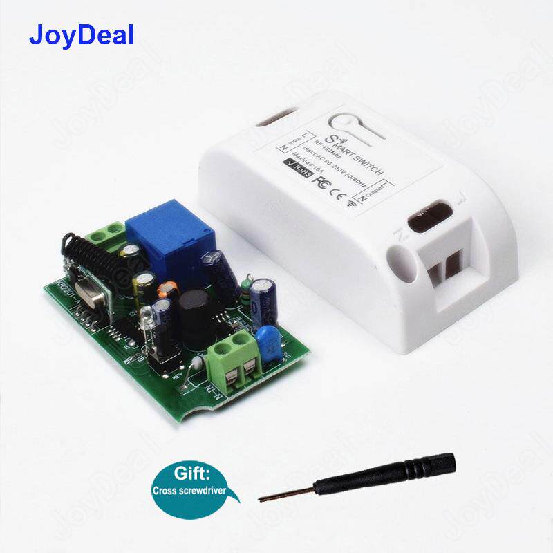 220V单路无线接收遥控开关10A继电器控制板模块433.92MHz灯具智能