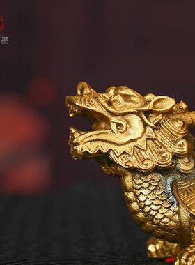 灵机生活馆黄铜龙龟葫芦摆件吉祥物福禄办公室客厅九宫位