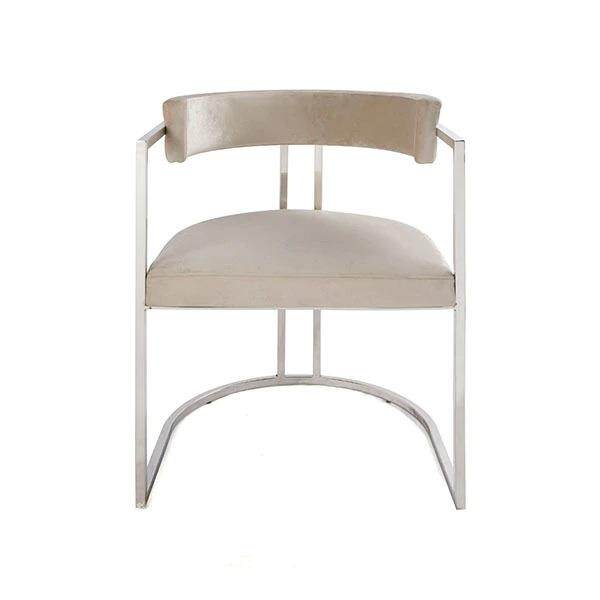 美式轻奢天鹅绒不锈钢餐椅/酒店/别墅/餐厅软装金箔餐椅/美式家具