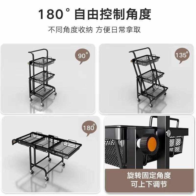 架置小推车多零食肉多层平行客厅落地架移动物花架阳台可折叠收纳