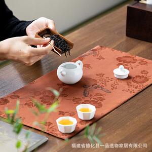 一品造物香云老纱料XYS-6985茶手工桌旗茶中式双面垫品席质高端茶