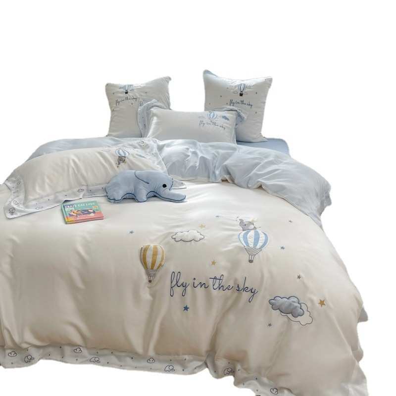 感公主丝夏季裸睡天.凉8m被套四双面件套风1冰床上用品丝可爱