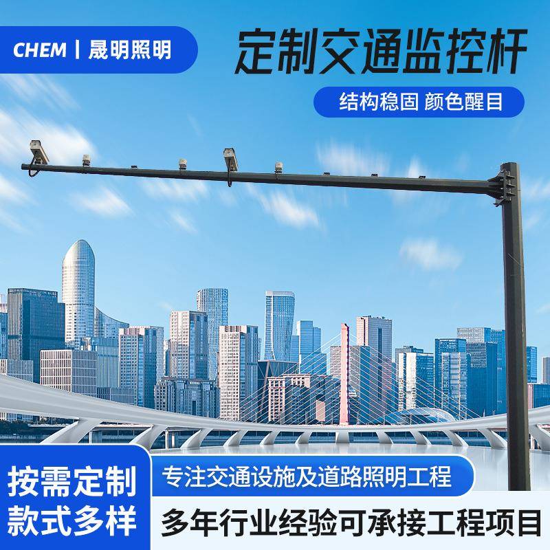 信号灯杆 L型户外监控立杆 小区监控杆 道路电子卡口八角信号灯杆图片