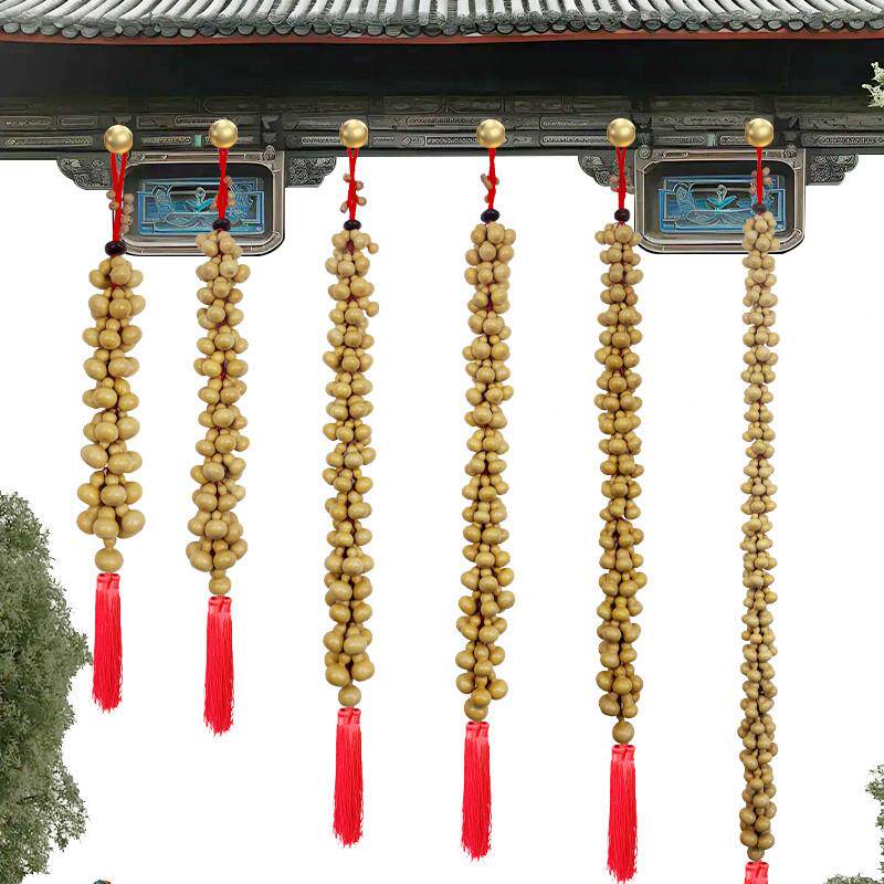 纯天然小葫芦串福禄挂件红绳编织家居客厅玄关卧室办公室装饰壁挂