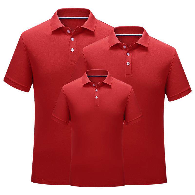 POLO衫夏季团体运动翻领短袖T恤男女纯色工作亲子服装凉感