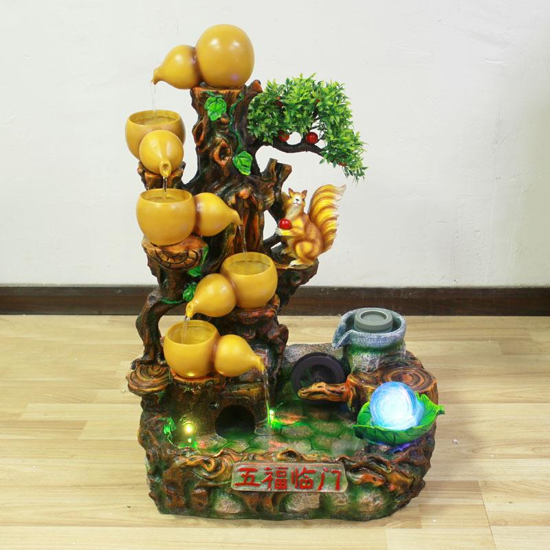 新款招财进宝落地加湿器如意流水摆件生财家庭桌面落地摆饰189