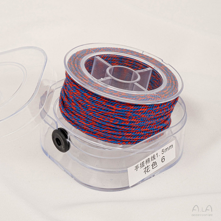 手搓棉线藏式文玩线绳五色线彩绳流苏绳子diy手工串珠编织棉线材