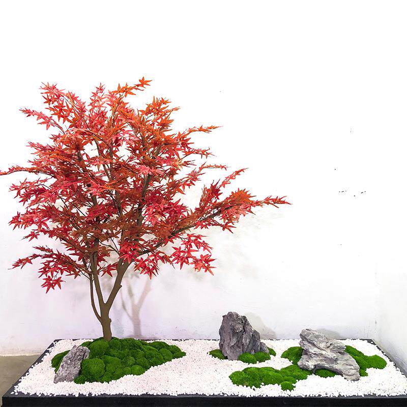 仿真枫叶树假枫树大型商场酒店绿植假树装饰许愿室内外造景红枫树图片