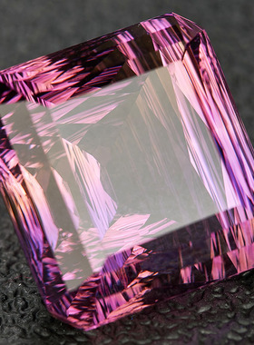 源头捡漏价 32.85克拉紫黄晶裸石戒面切工火彩好支持私人定制