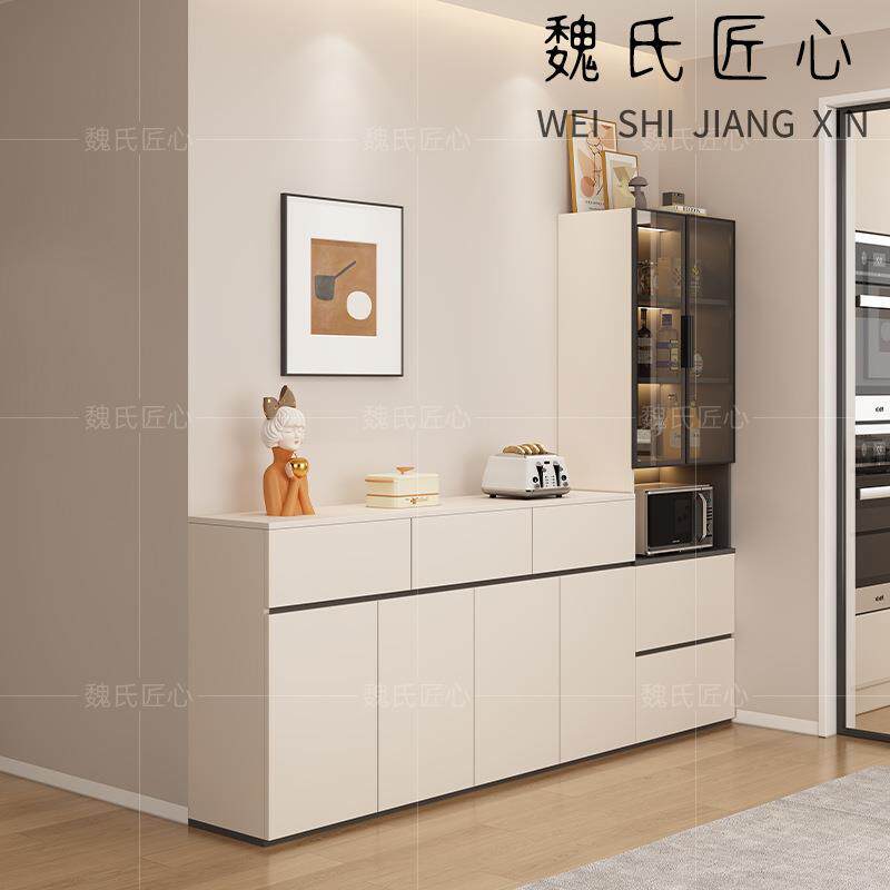 r^餐边柜客厅储物柜一体厨房高低组合柜实木酒柜家用餐厅多功能柜