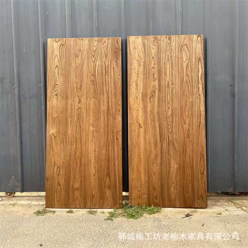 老榆木板酒店民宿家具护墙板桌面楼梯踏步板实木板材复古原木板