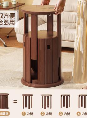 放明峥家具厂实小木凳可叠餐椅餐桌椅OJC小凳子餐桌子家用客厅座